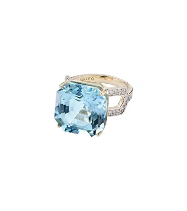 Mateo 14kt gold ring with topaz and diamonds | Thumbnail 1