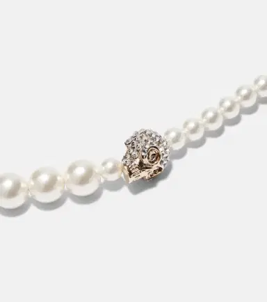 Alexander McQueen Skull embellished faux pearl necklace | Thumbnail 2