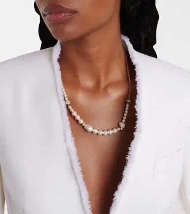 Alexander McQueen Skull embellished faux pearl necklace | Thumbnail 4