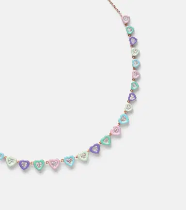 Kamyen Candy Crush 18kt rose gold and enamel choker with diamonds | Thumbnail 3