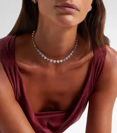 Kamyen Candy Crush 18kt rose gold and enamel choker with diamonds | Thumbnail 4