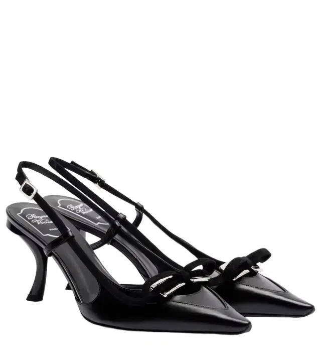 Roger Vivier Virgule 75 leather slingback pumps