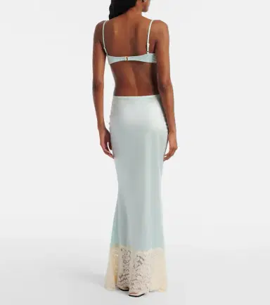 Montce Natalia lace-trimmed satin slip skirt | Thumbnail 3 Montce Natalia lace-trimmed satin slip skirt | Thumbnail 3