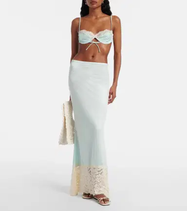 Montce Natalia lace-trimmed satin slip skirt | Thumbnail 6 Montce Natalia lace-trimmed satin slip skirt | Thumbnail 6