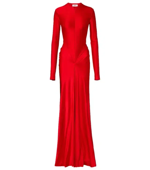 Gathered satin gown