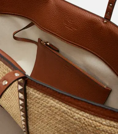 Valentino Garavani Rockstud Large raffia tote bag | Thumbnail 2
