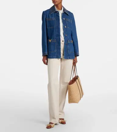 Valentino Garavani Rockstud Large raffia tote bag | Thumbnail 6