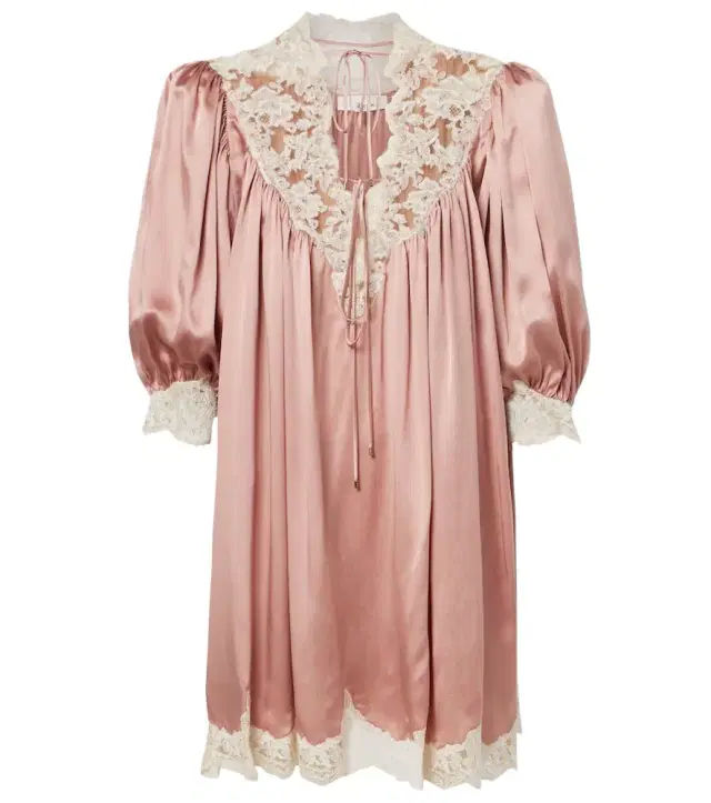 Chloe Chloé Lace-trimmed silk satin minidress