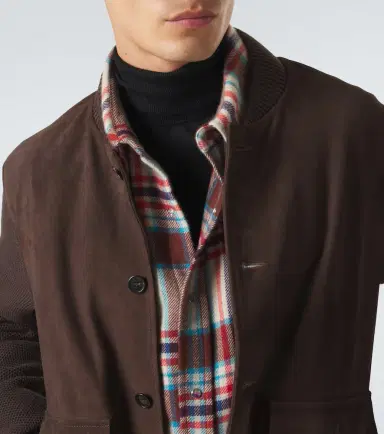 Incotex Cotton-trimmed suede bomber jacket | Thumbnail 5 Incotex Cotton-trimmed suede bomber jacket | Thumbnail 5