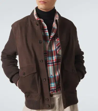 Incotex Cotton-trimmed suede bomber jacket | Thumbnail 6 Incotex Cotton-trimmed suede bomber jacket | Thumbnail 6
