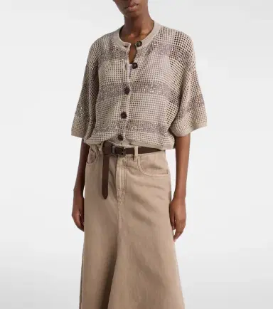 Brunello Cucinelli Sequined cotton cardigan | Thumbnail 2