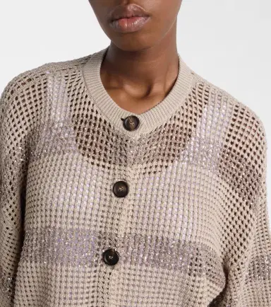 Brunello Cucinelli Sequined cotton cardigan | Thumbnail 4