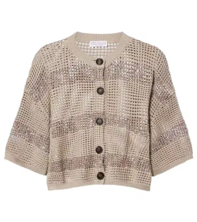 Brunello Cucinelli Sequined cotton cardigan | Thumbnail 1