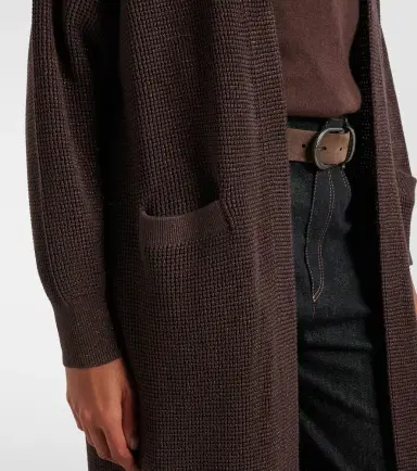 Brunello Cucinelli Cotton-blend lamé cardigan | Thumbnail 3