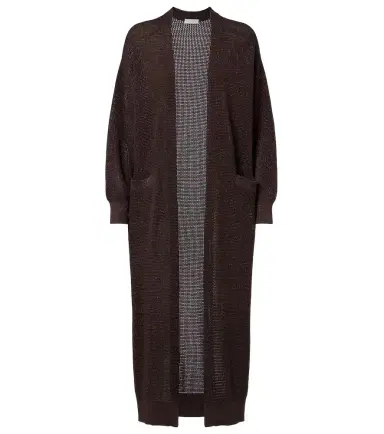 Brunello Cucinelli Cotton-blend lamé cardigan | Thumbnail 1