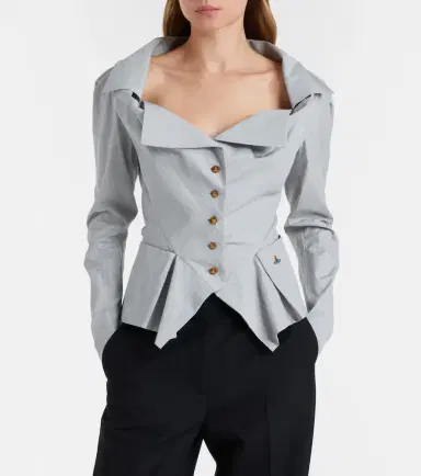 Vivienne Westwood Monday pinstripe peplum cotton shirt | Thumbnail 2
