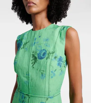 Erdem Floral linen midi dress | Thumbnail 4