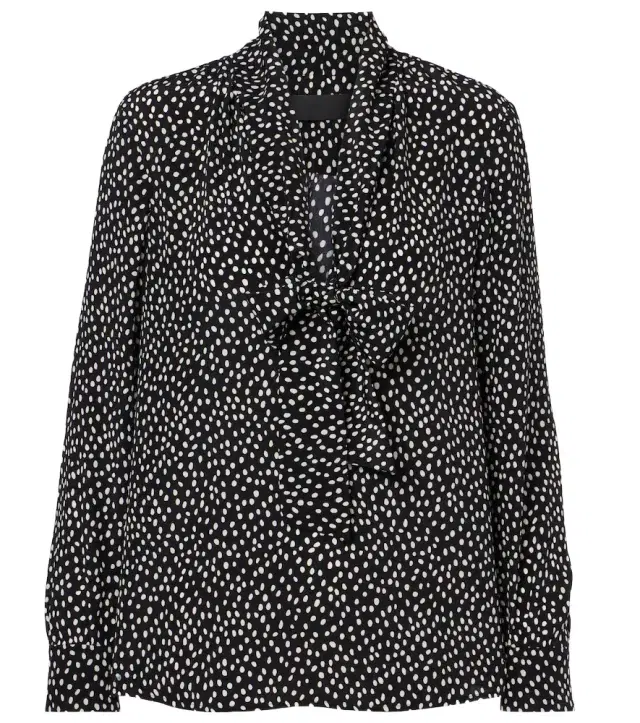 Janese bow-detail polka-dot silk blouse