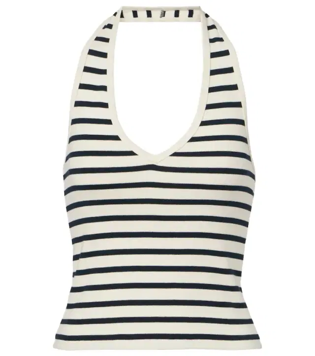 Nili Lotan Britt striped halterneck cotton top