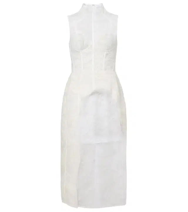Floral cotton-blend lace corset dress