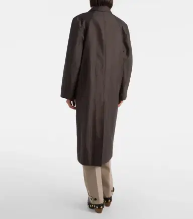 Bottega Veneta Intrecciato leather-trimmed trench coat | Thumbnail 2
