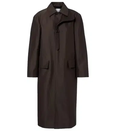 Bottega Veneta Intrecciato leather-trimmed trench coat | Thumbnail 1
