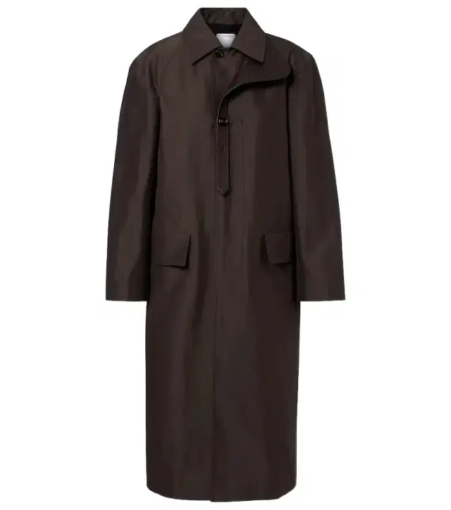 Intrecciato leather-trimmed trench coat