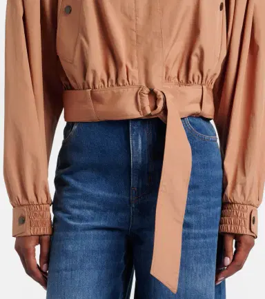 Chloé Chloé Gathered belted cotton poplin jacket | Thumbnail 3 Chloé Chloé Gathered belted cotton poplin jacket | Thumbnail 3