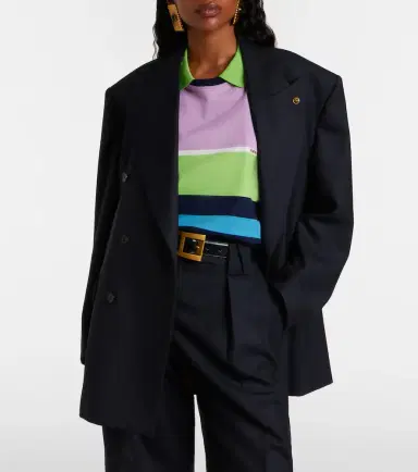 Versace Double-breasted oversized virgin wool blazer | Thumbnail 2 Versace Double-breasted oversized virgin wool blazer | Thumbnail 2