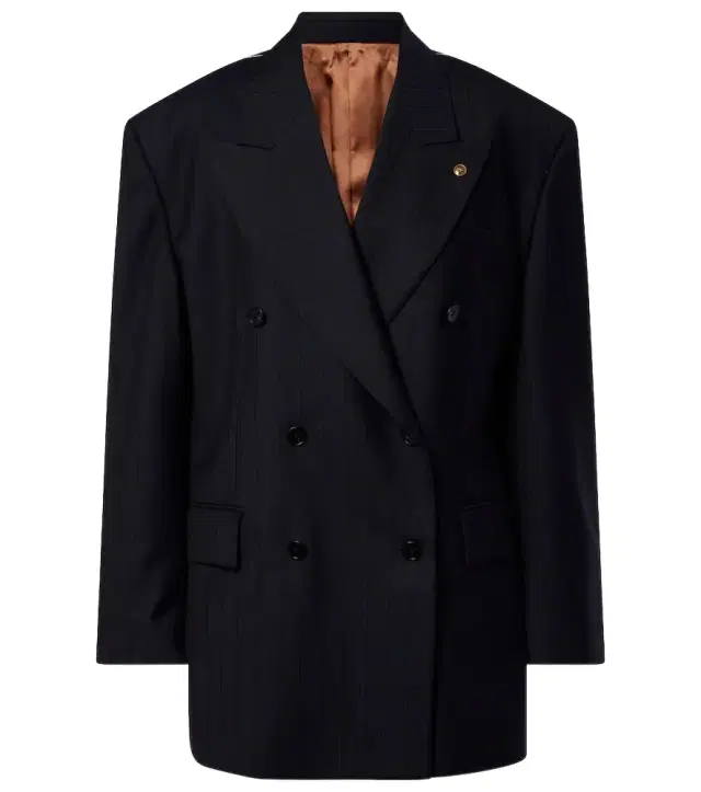 Versace Double-breasted oversized virgin wool blazer