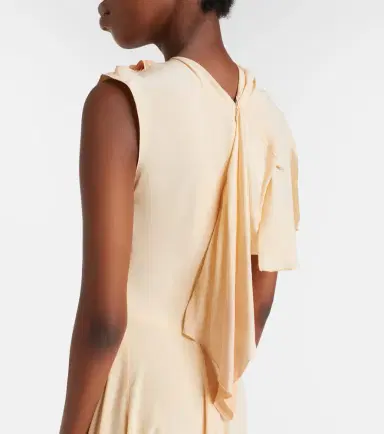 Victoria Beckham Asymmetric smocked silk cocktail dress | Thumbnail 3