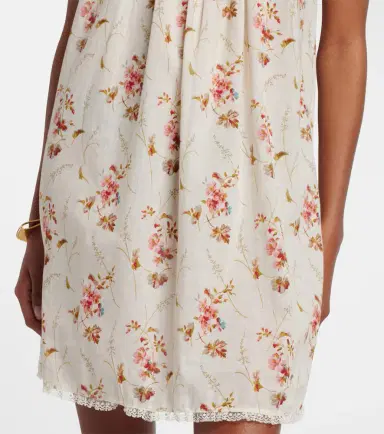 DÔEN Dôen Floral lace-trimmed cotton poplin minidress | Thumbnail 2