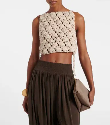 Balmain Crochet cotton crop top | Thumbnail 2