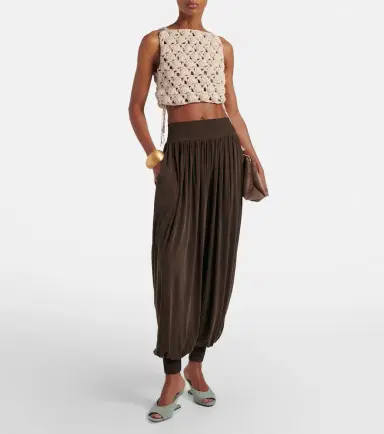 Balmain Crochet cotton crop top | Thumbnail 3