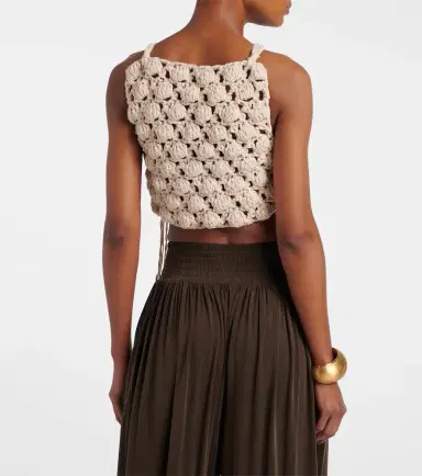 Balmain Crochet cotton crop top | Thumbnail 5