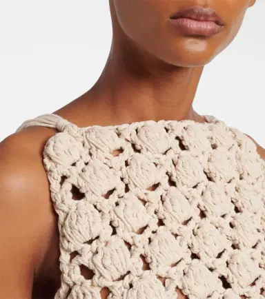 Balmain Crochet cotton crop top | Thumbnail 6