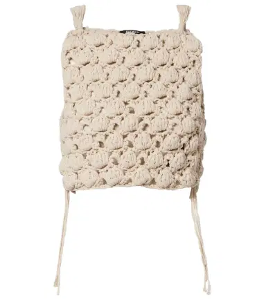 Balmain Crochet cotton crop top | Thumbnail 1