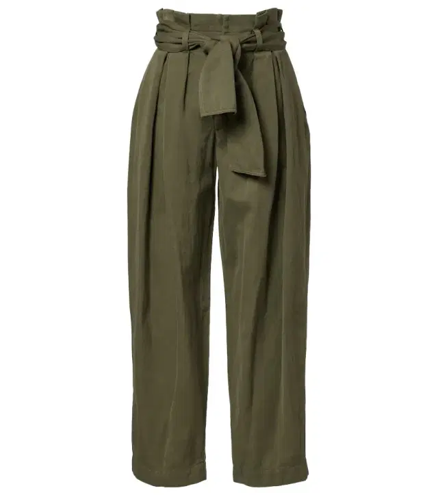 Cotton and linen twill tapered pants