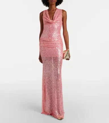 David Koma Sequined draped gown | Thumbnail 5