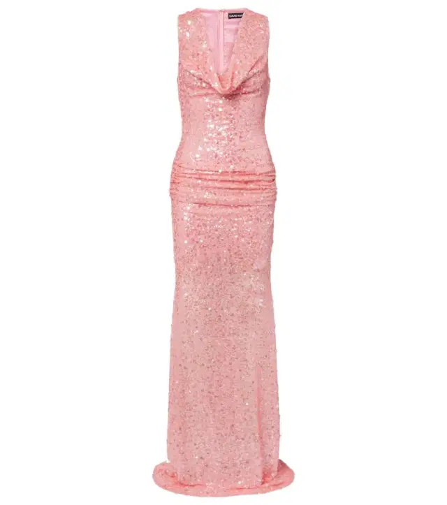 Sequined draped gown