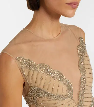 Costarellos Arabella embellished tulle gown | Thumbnail 5