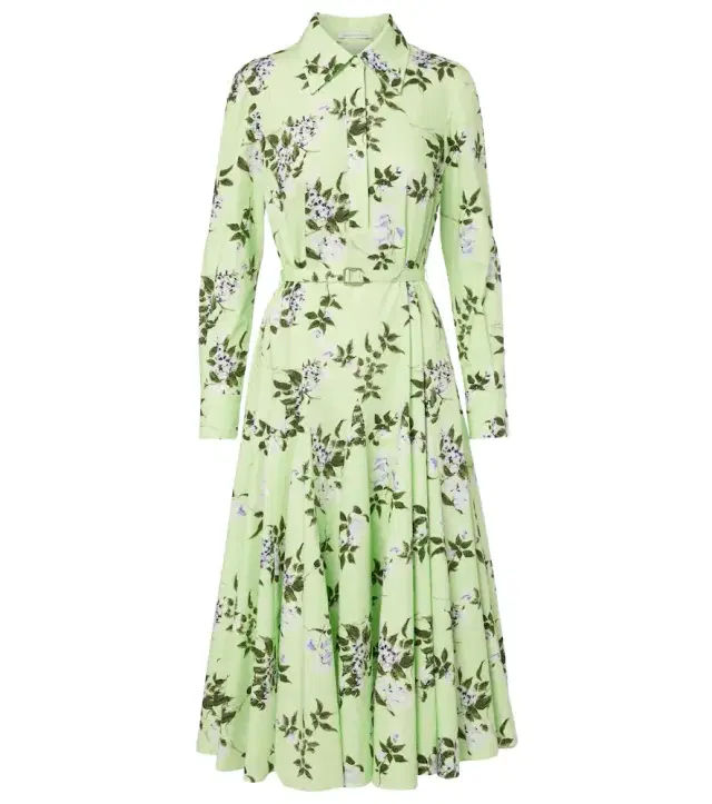 Emilia Wickstead Marione floral belted cotton shirt dress