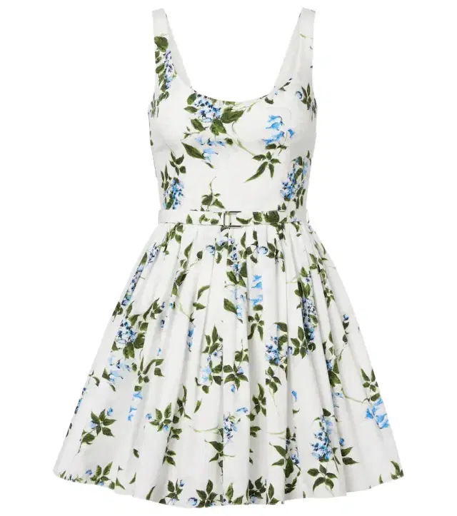 Eglantine floral belted cotton minidress