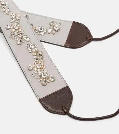Dries Van Noten Embellished leather-trimmed cotton belt | Thumbnail 2
