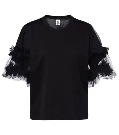 Noir Kei Ninomiya Ruffled tulle-trimmed cotton T-shirt | Thumbnail 1