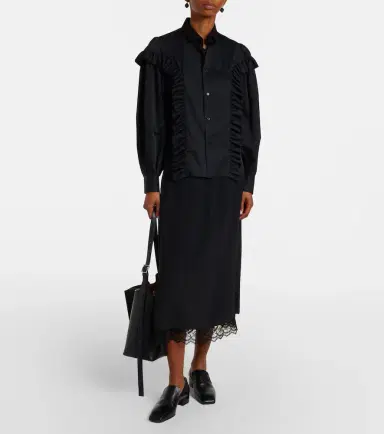 Noir Kei Ninomiya Ruffled cotton shirt | Thumbnail 2