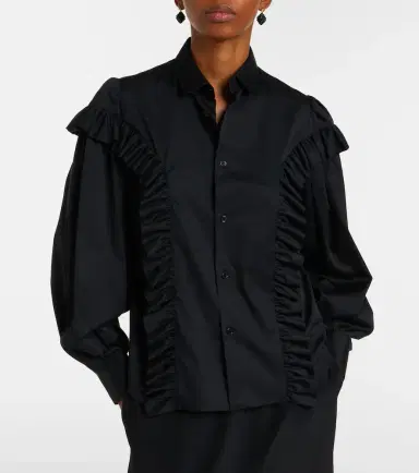 Noir Kei Ninomiya Ruffled cotton shirt | Thumbnail 6