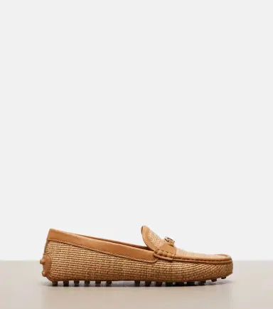 Tod's Gommino leather-trimmed raffia loafers | Thumbnail 3 Tod's Gommino leather-trimmed raffia loafers | Thumbnail 3