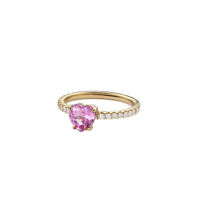 18kt gold ring with sapphire and diamonds