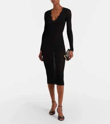 Valentino Ribbed-knit midi dress | Thumbnail 2